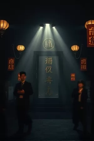机甲番第九颗齿轮竖版海报，巨型齿轮与银色机甲剪影
