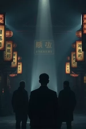 悬疑剧雾港迷踪竖版海报，雨夜码头集装箱对峙场景